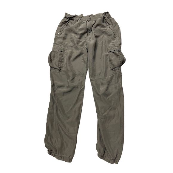 7 For All Mankind Pants - 7 For All Mankind 100% Silk Army Green Cargo Jogger Pants Women's size 26